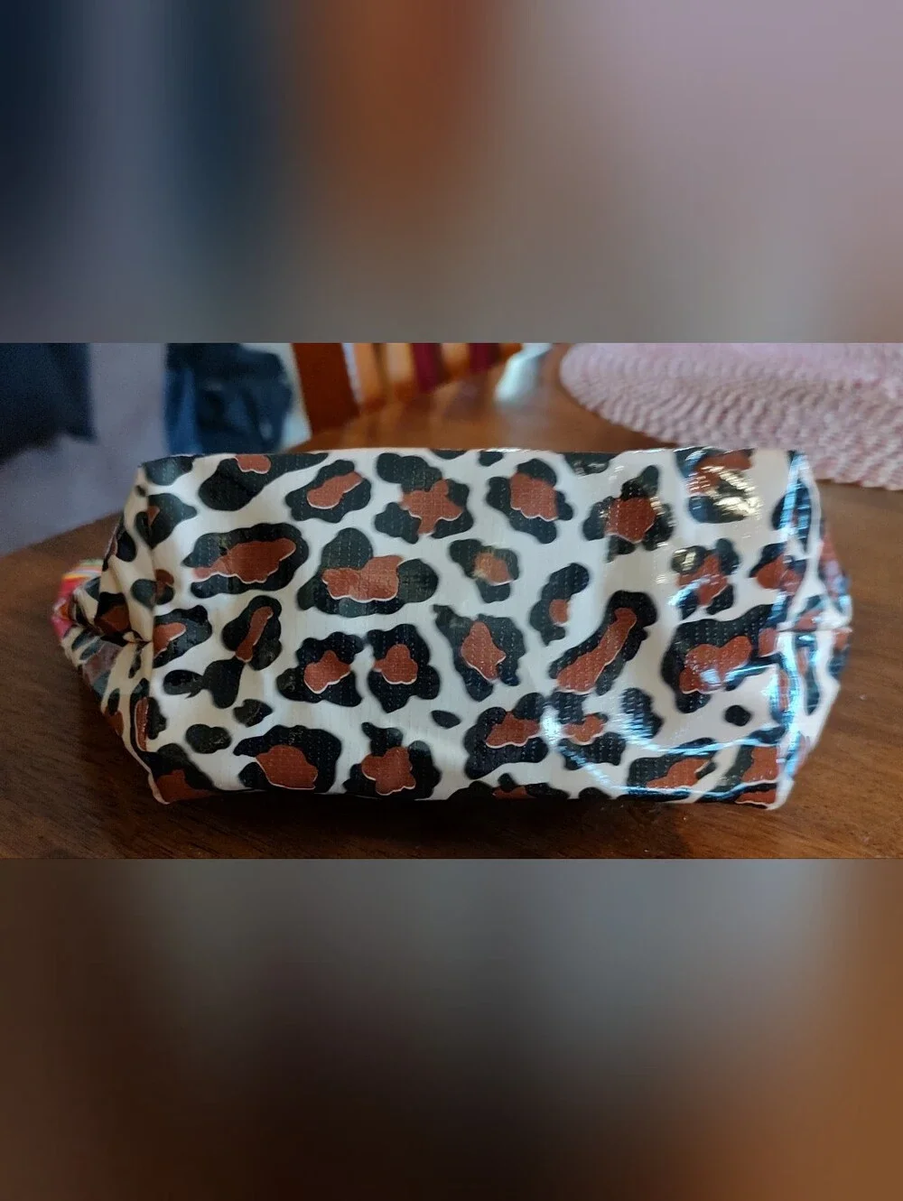 Floral & Leopard Print Cosmetic Pouch - Pink